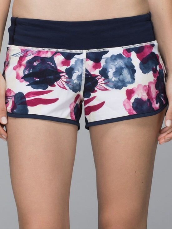 lululemon athletica Pants - Lululemon Run: Speed Shorts feature a distinct "Inky Floral Ghost Inkwell Bumble